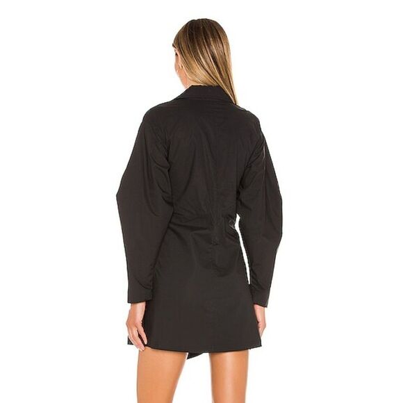 L’Academie Lindsi Lane The Draya Mini Dress Black cotton sash tie shirt Revolve - Picture 4 of 11